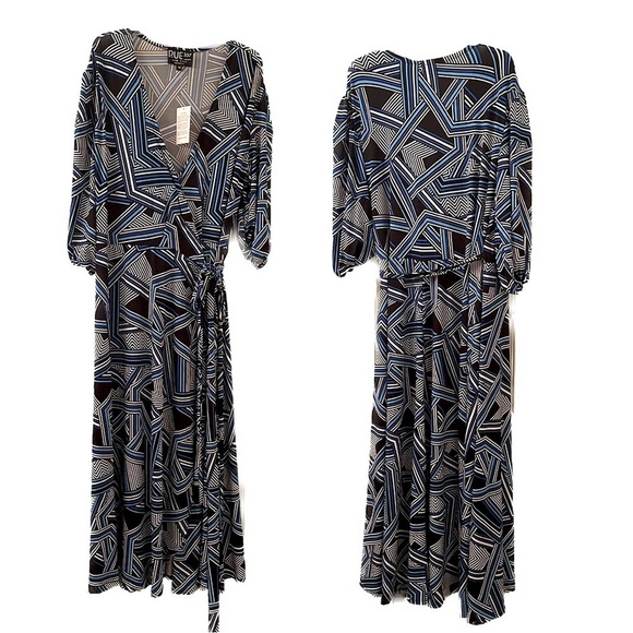 RUE107 New York Wrap Maxi Dress Size 22/24 (M14) - Picture 3 of 6